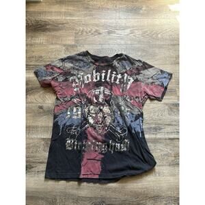 Nobility Women’s Shirt Size Medium Red Black Short Sleeve Crew Neck